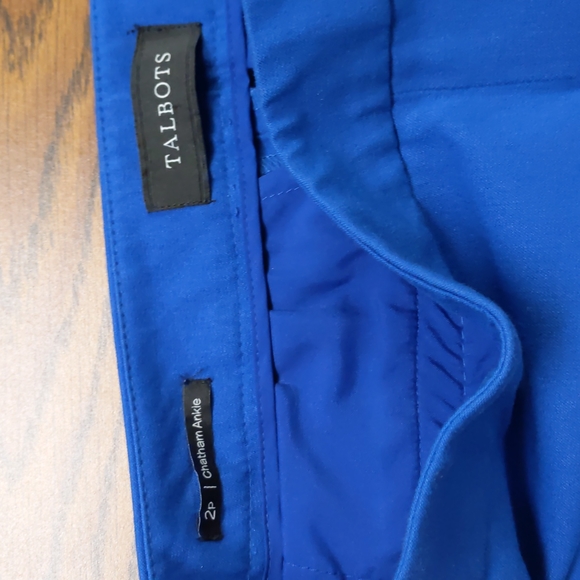Talbots New 2P Chatham Ankle Pants Blue - Picture 2 of 3